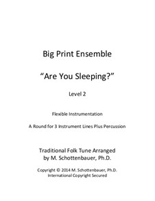 Big Print Ensemble: Level 2: Are You Sleeping? for flexible instrumentation by folklore
