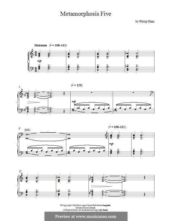 Metamorphosis No.1-5: Metamorphosis No.5 by Philip Glass