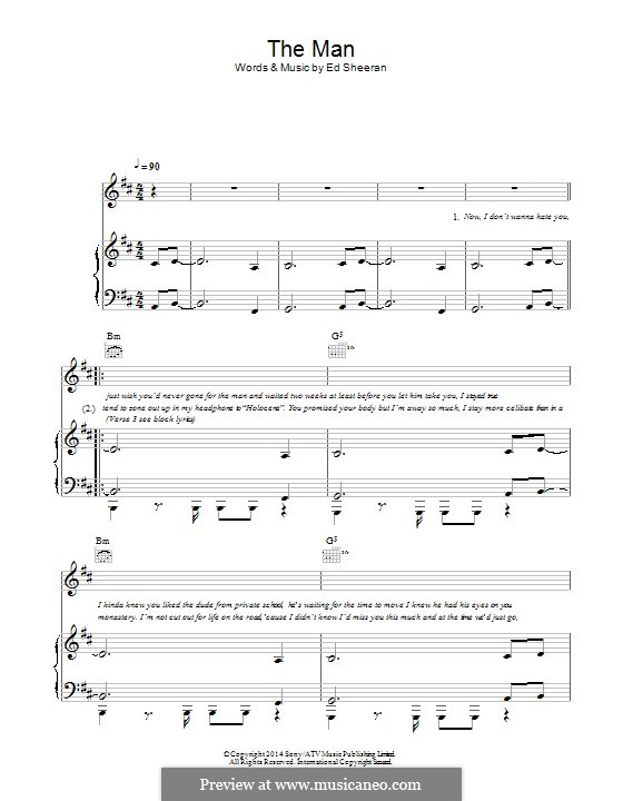 The Man: For voice and piano (or guitar) by Ed Sheeran