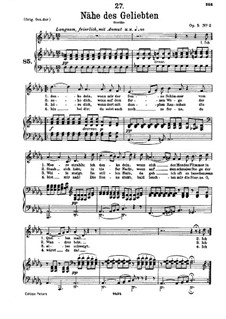 Nähe des Geliebten (Nearness of the Beloved), D.162 Op.5 No.2: Piano-vocal score by Franz Schubert