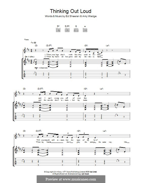 Thinking Out Loud by E. Sheeran, A. Wadge - sheet music on ...