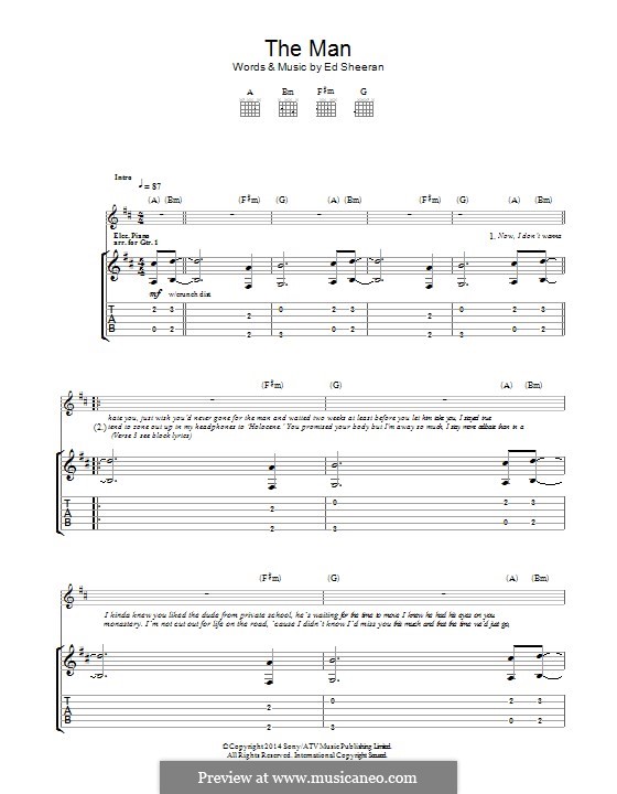The Man: For guitar with tab by Ed Sheeran