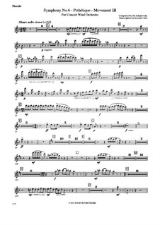 Movement III: For wind band – solo flute, 1-2 flute, piccolo flute parts by Pyotr Tchaikovsky