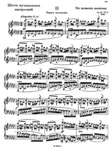 Six Moments Musicaux, Op.16: No.2 (first version) by Sergei Rachmaninoff