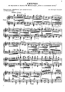 Scherzo: For piano by Felix Mendelssohn-Bartholdy