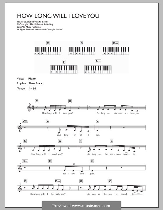 How Long Will I Love You: For keyboard by Mike Scott