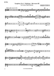 Movement III: For wind band – 1st, 2nd oboe parts by Pyotr Tchaikovsky