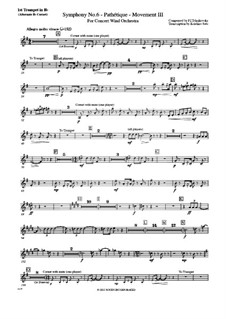 Movement III: For wind band – 1st, 2nd trumpet in Bb parts by Pyotr Tchaikovsky