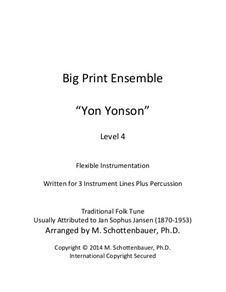 Big Print Ensemble: Level 4: Yon Yonson for flexible instrumentation by folklore