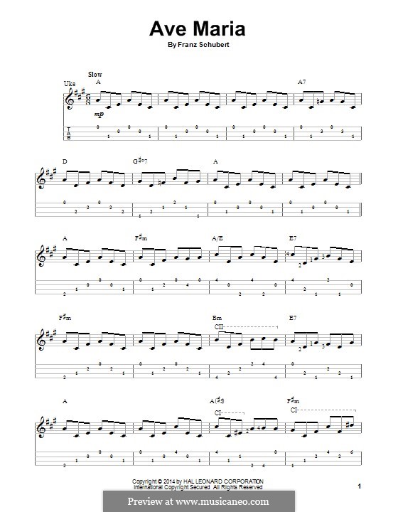 One instrument version: For ukulele by Franz Schubert