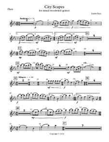 City Scapes - for mixed woodwind quintet: Parts by Judith Katz