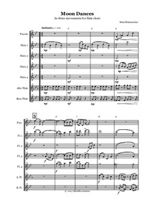 Moon Dances - for flute choir: Full score by Judith Katz