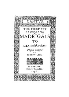 English Madrigals I: Complete set by John Wilbye