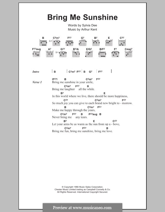 Bring Me Sunshine: Lyrics and chords by Arthur Kent