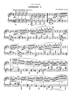 Scherzo No.1 B Minor, Op.20: For piano by Frédéric Chopin