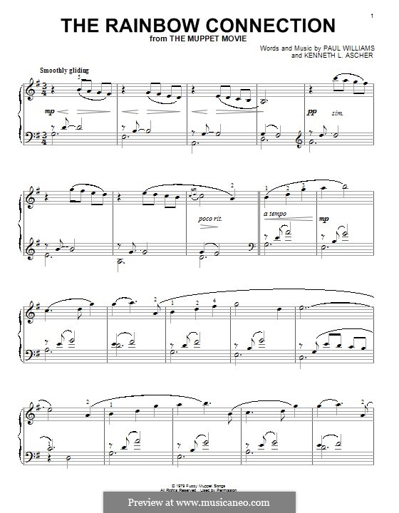 The Rainbow Connection (Kermit the Frog): For piano by Paul H. Williams, Kenneth L. Ascher