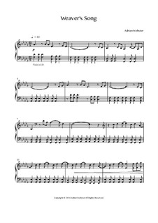 Piano Songs Volume 2 - CrusaderBeach - Songbook: No.8 Weaver's Song by Adrian Webster