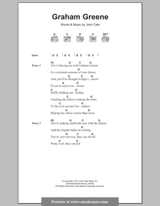 Graham Greene: Lyrics and chords by John Cale