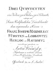 Three String Quintets, Op.8: Violin part by Anton Wranitzky