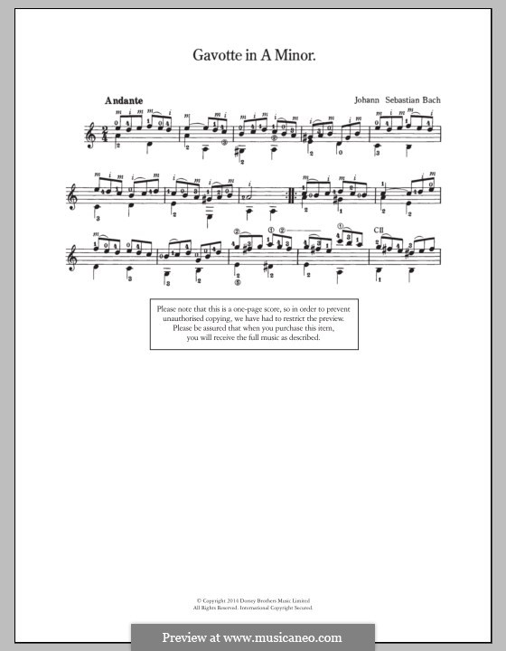 Gavotte in A Minor: Gavotte in A Minor by Johann Sebastian Bach