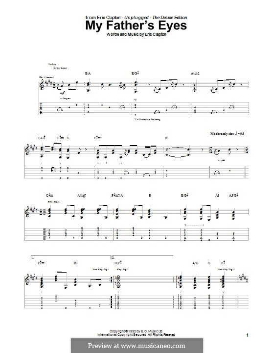 My Father's Eyes: For guitar with tab by Eric Clapton