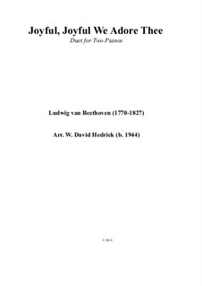 Ode to Joy, for Piano: Duet for two pianos by Ludwig van Beethoven