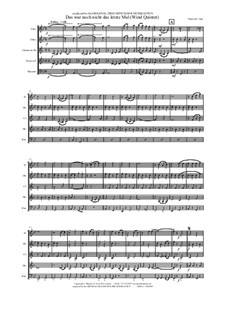 Das war noch nicht das letzte Mal: For wind quintet by Thomas Hans Graf