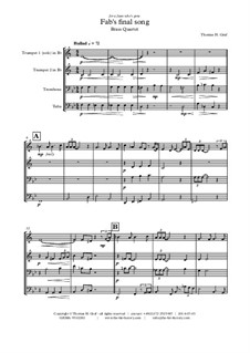 Fab's final song: For brass quartet by THG THG