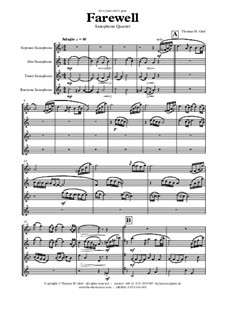 Farewell: For saxophone quartet by THG THG