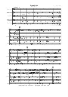 Kanon C-Dur: For clarinet quartet by Thomas Hans Graf