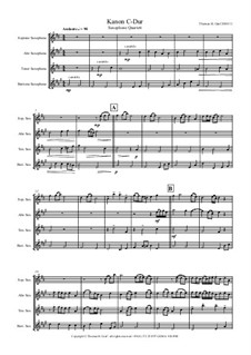 Kanon C-Dur: For saxophone quartet by THG THG