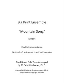 Big Print Ensemble: Level 4: Mountain Song for flexible instrumentation by folklore