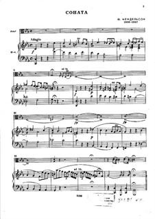 Sonata for Viola and Piano in C Minor: Score for two performers by Felix Mendelssohn-Bartholdy