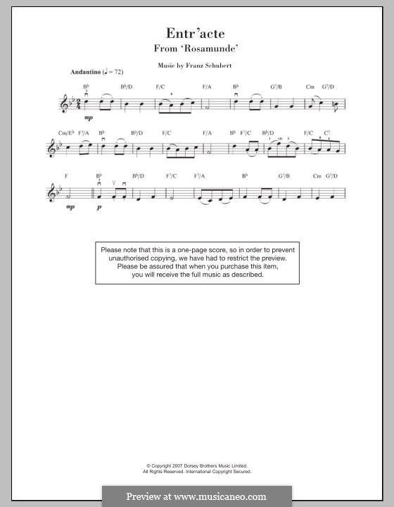 Quintet for Strings and Piano 'The Trout', D.667 Op.114: Movement IV (Theme). Version for violin by Franz Schubert