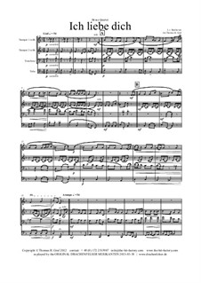 Ich liebe dich (I Love Thee), WoO 123: For brass quartet by Ludwig van Beethoven