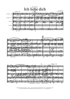 Ich liebe dich (I Love Thee), WoO 123: For brass quintet by Ludwig van Beethoven