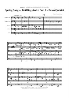 Spring Songs. Part 2: For brass quintet by folklore