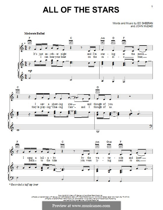 all of the stars by e sheeran j mcdaid sheet music on musicaneo stars sheet music