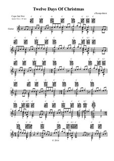 The Twelve Days of Christmas: For guitar by folklore