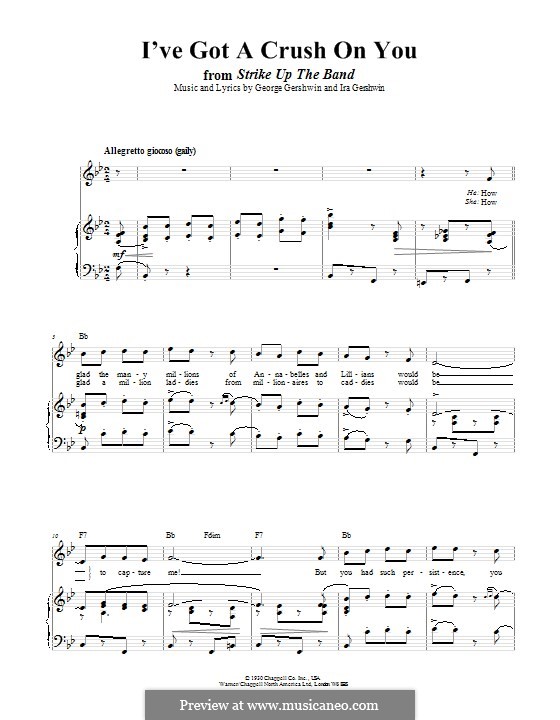 I Ve Got A Crush On You By G Gershwin Sheet Music On Musicaneo I Ve Got A Crush On You By G Gershwin Sheet Music On Musicaneo
