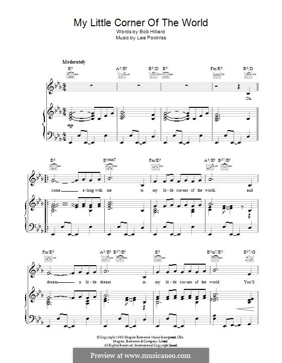 My Little Corner Of The World My Little Corner of the World by L. Pockriss - sheet music on MusicaNeo