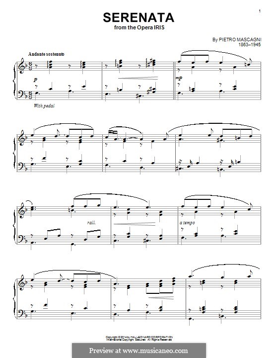 Serenata: For piano by Pietro Mascagni