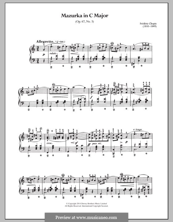 Mazurkas, Op. posth.67: No.3 in C Major by Frédéric Chopin