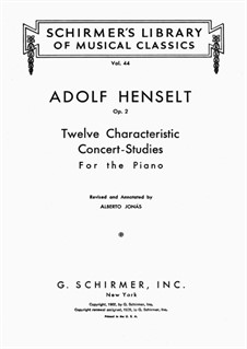 Douze études caractéristiques, Op.2: Complete set by Adolf von Henselt