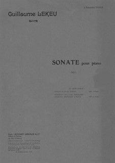 Sonata for Piano in B Flat Major: Sonata for Piano in B Flat Major by Guillaume Lekeu