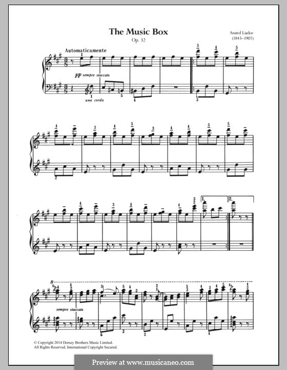 The Music Box: For piano by Anatoly Lyadov