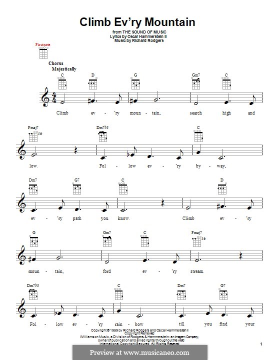 Climb Ev'ry Mountain (from The Sound Of Music): For ukulele by Richard Rodgers