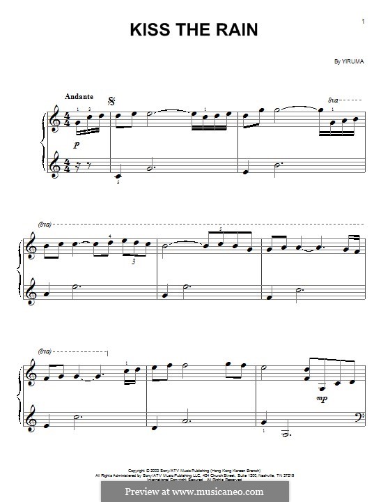 Kiss the Rain: For easy piano by Yiruma