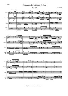 Concerto for Strings in C Major, RV 117: Score, parts by Antonio Vivaldi