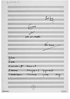 Concerto for Cello and Orchestra: Full score by Ernst Levy
